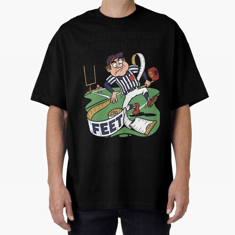 Measuring Offside in Feet ¡ª USA 2026 V2 Oversized T-Shirt Show Your Stadium Side during Global Football Passion for FIFA World Cup 2026 USA Canada Mexico, Centered on Mbappe, England, Champion Mindset, Group Stage Buzz, Knockout Tension and