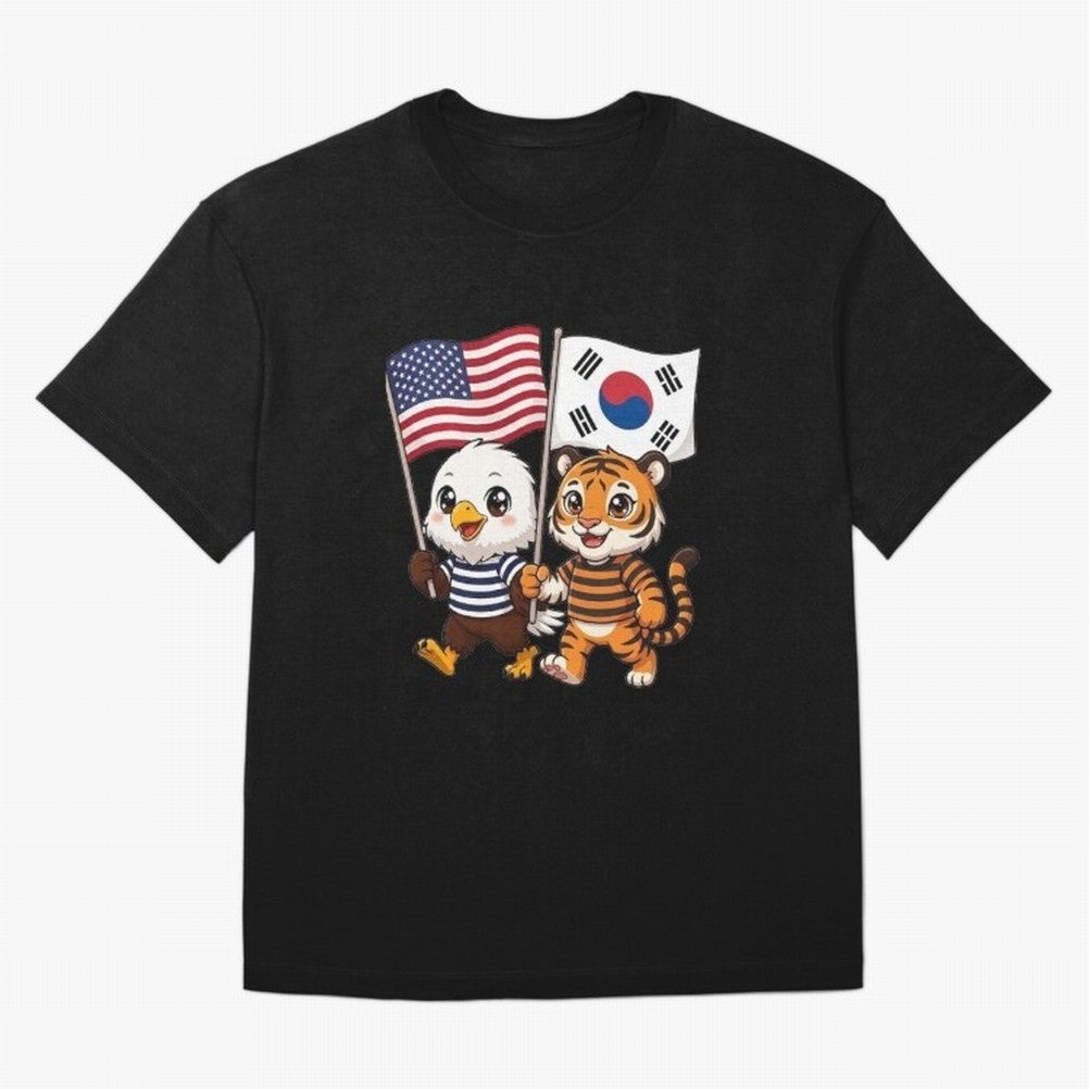 The American eagle and its friend the South Korean tiger Oversized T-Shirt Feel the Heartbeat of Global Football Passion for FIFA World Cup 2026 Group Stage, Made for CR7 and Messi, Netherlands, Championship Spirit, Famous Goals, Roaring Crowds and