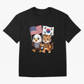 The American eagle and its friend the South Korean tiger Oversized T-Shirt Feel the Heartbeat of Global Football Passion for FIFA World Cup 2026 Group Stage, Made for CR7 and Messi, Netherlands, Championship Spirit, Famous Goals, Roaring Crowds and
