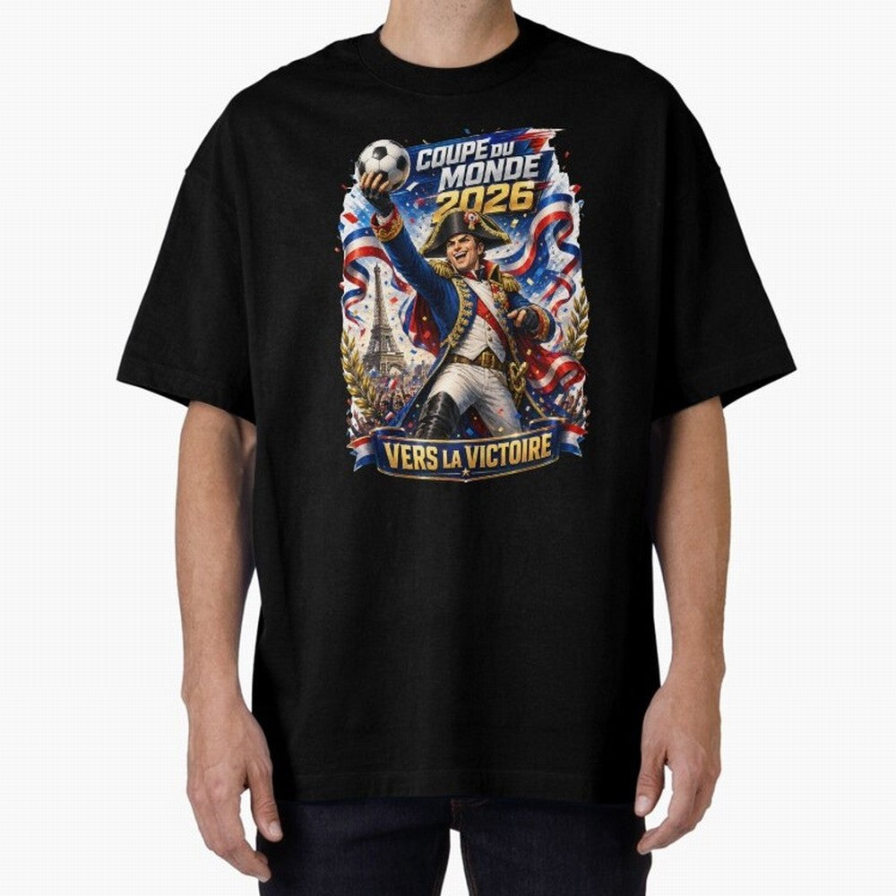 France World Cup 2026 Victory Oversized T-Shirt Feel the Trophy Chase of the FIFA World Cup 2026 Journey through Messi Highlights, Brazil Pride, Football Festival Excitement, Trophy Ambitions, Country Rivalries and Star Player Buzz; Ideal for