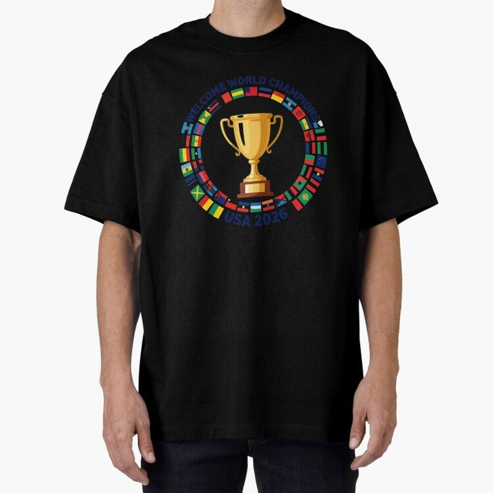 World Cup 2026 Celebration T-Shirt | USA Canada Mexico Soccer Fan Tee Oversized T-Shirt Show Your Love for Global Football Passion for FIFA World Cup 2026 Group Stage, Driven by Messi, France, Football Festival Excitement, Trophy Ambitions, Country