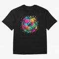 Color Splash Artistic Soccer Ball Design Oversized T-Shirt Celebrate Global Passion for FIFA World Cup 2026 Filled with Haaland, Portugal, Spain and Germany Energy, Global Supporter Spirit, Legendary Goals, National Colors and Tournament