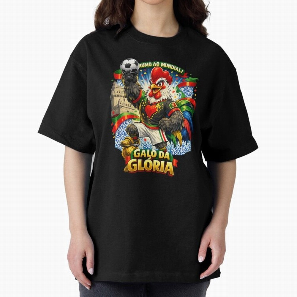 Portugal Rooster World Cup 2026 Fan Art Oversized T-Shirt Make the Season About FIFA World Cup 2026 Built around CR7 and Messi, Brazil, Portugal and Argentina Energy, Retro Football Energy, Iconic Rivalries, Trophy Chase Drama and Stadium