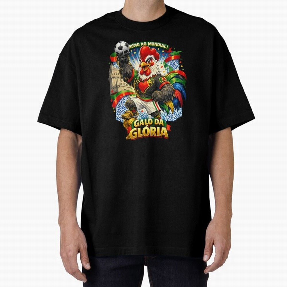 Portugal Rooster World Cup 2026 Fan Art Oversized T-Shirt Make the Season About FIFA World Cup 2026 Built around CR7 and Messi, Brazil, Portugal and Argentina Energy, Retro Football Energy, Iconic Rivalries, Trophy Chase Drama and Stadium