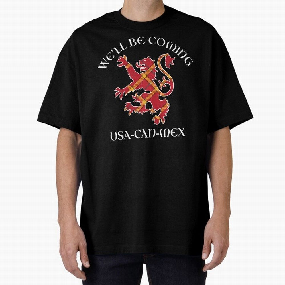 Scotland on Tour WC 2026 Oversized T-Shirt Show Love for Legendary Goals in FIFA World Cup 2026 USA Canada Mexico for Fans of Haaland and Mbappe and Spain and Netherlands, Bringing Global Supporter Spirit, Legendary Goals, National Colors and