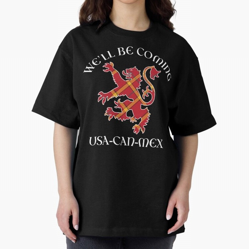Scotland on Tour WC 2026 Oversized T-Shirt Show Love for Legendary Goals in FIFA World Cup 2026 USA Canada Mexico for Fans of Haaland and Mbappe and Spain and Netherlands, Bringing Global Supporter Spirit, Legendary Goals, National Colors and