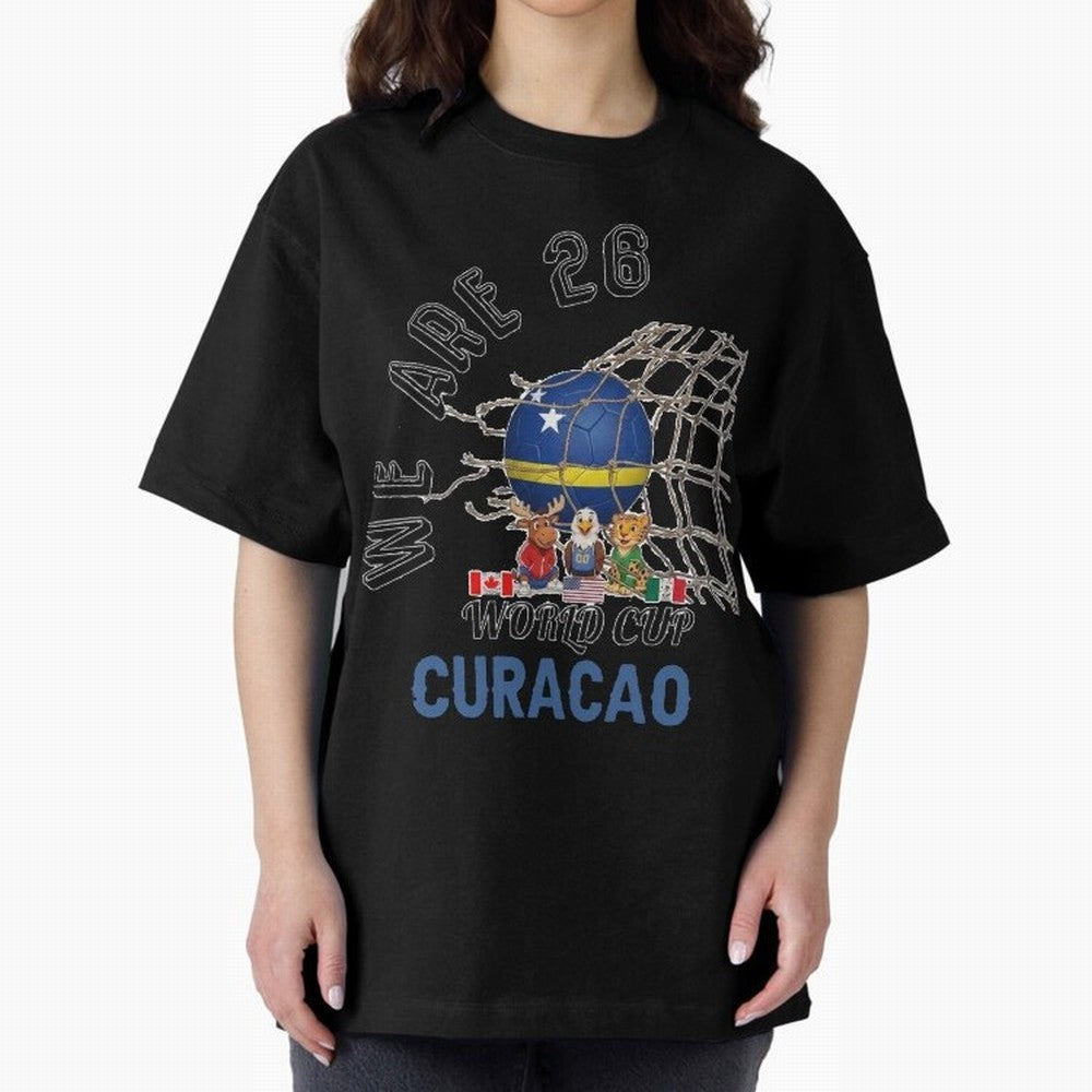 World cup 26 - Curacao Oversized T-Shirt Celebrate Global Football Passion for FIFA World Cup 2026 Group Stage, Made for Cristiano Ronaldo, Haaland and CR7, Brazil, Tournament Hype, Historic Matchups, Family Viewing Parties and Global Sports Pride;