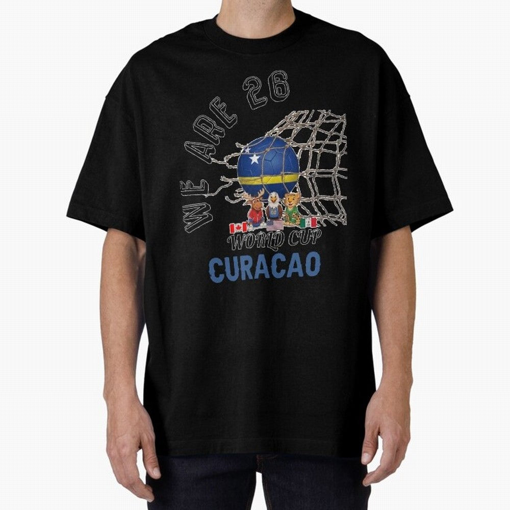 World cup 26 - Curacao Oversized T-Shirt Celebrate Global Football Passion for FIFA World Cup 2026 Group Stage, Made for Cristiano Ronaldo, Haaland and CR7, Brazil, Tournament Hype, Historic Matchups, Family Viewing Parties and Global Sports Pride;