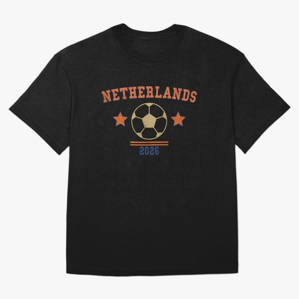 Netherlands ¡ª Vintage Soccer Tee Oversized T-Shirt Mark FIFA World Cup 2026 Spirit, Capturing England, France and Netherlands, Mbappe, Sports Nostalgia, International Competition, Famous Players and Unforgettable Victories; Great for Watch