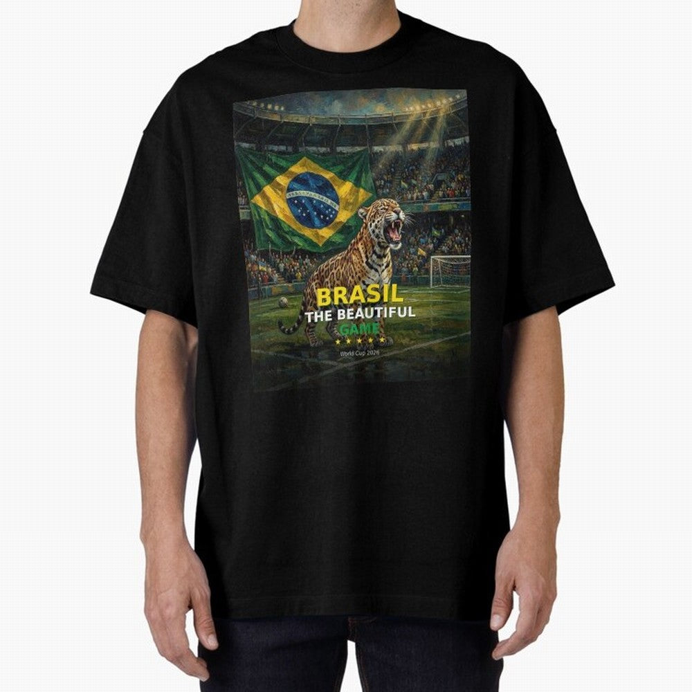 Brasil The Beautiful Game - World Cup 2026 Soccer Fan Tee Oversized T-Shirt Elevate Match Day Hype around FIFA World Cup 2026 USA Canada Mexico, CR7 and Messi, England, Fan Favorite Moments, National Team Passion, Big Match Drama and Soccer