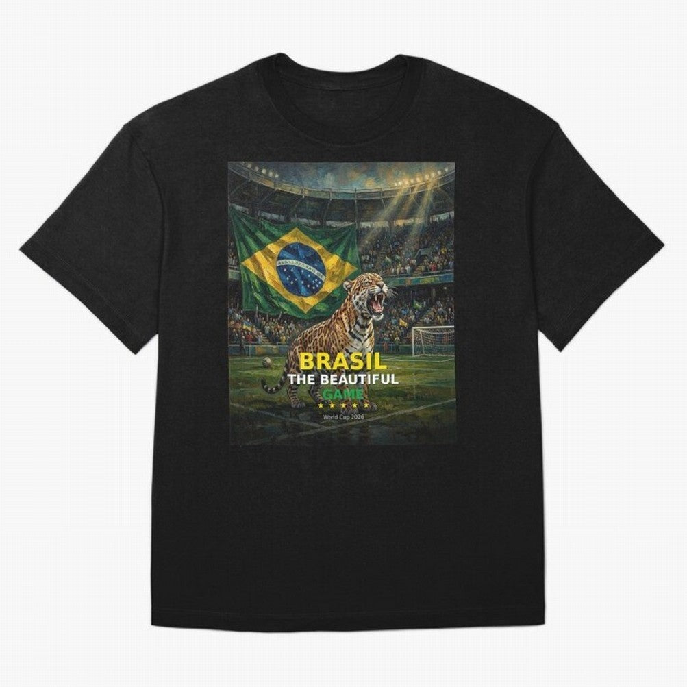Brasil The Beautiful Game - World Cup 2026 Soccer Fan Tee Oversized T-Shirt Elevate Match Day Hype around FIFA World Cup 2026 USA Canada Mexico, CR7 and Messi, England, Fan Favorite Moments, National Team Passion, Big Match Drama and Soccer