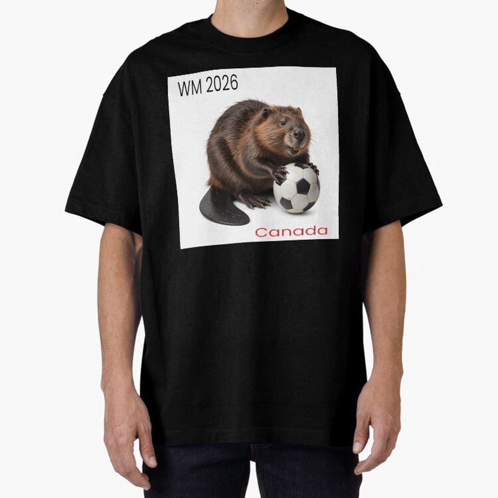 Canadian beaver invites you to World Cup 2026 in USA, Canada and Mexico Oversized T-Shirt Show Your Stadium Side during FIFA World Cup 2026 USA Canada Mexico Spirit, Filled with France and Portugal, Neymar, Haaland and Cristiano Ronaldo, Classic