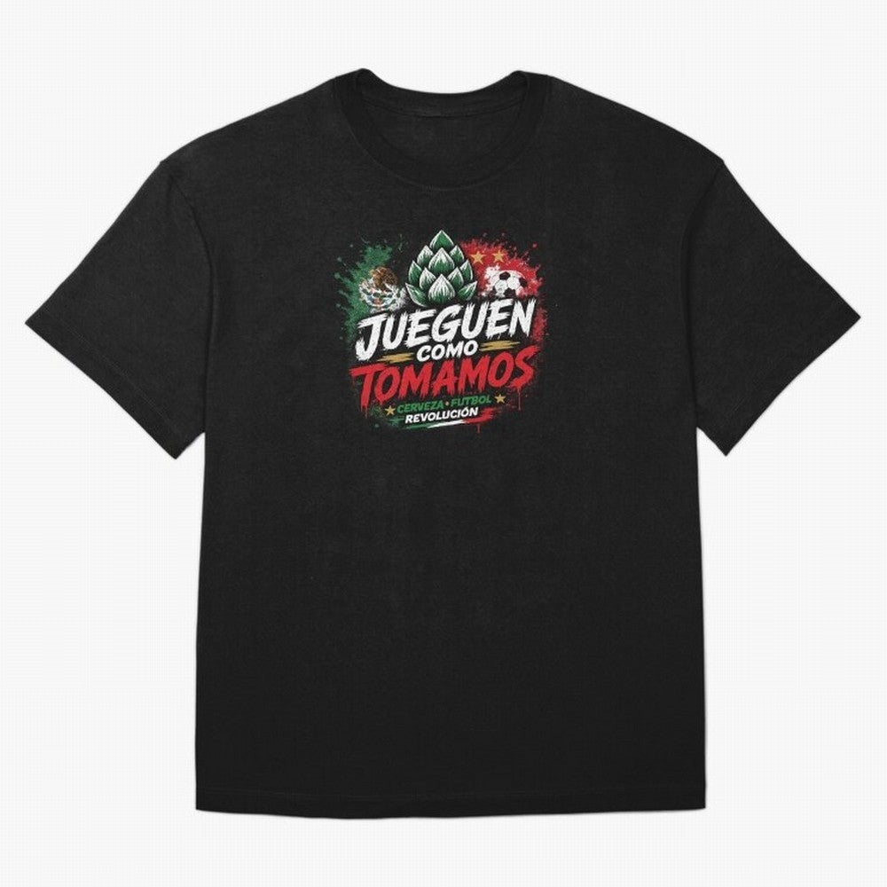 Jueguen Como Tomamos Futbol Cervecero Oversized T-Shirt Celebrate the Road through the FIFA World Cup 2026 Group Stage Journey through CR7 and Messi Highlights, Argentina Pride, Champion Mindset, Group Stage Buzz, Knockout Tension and Passionate