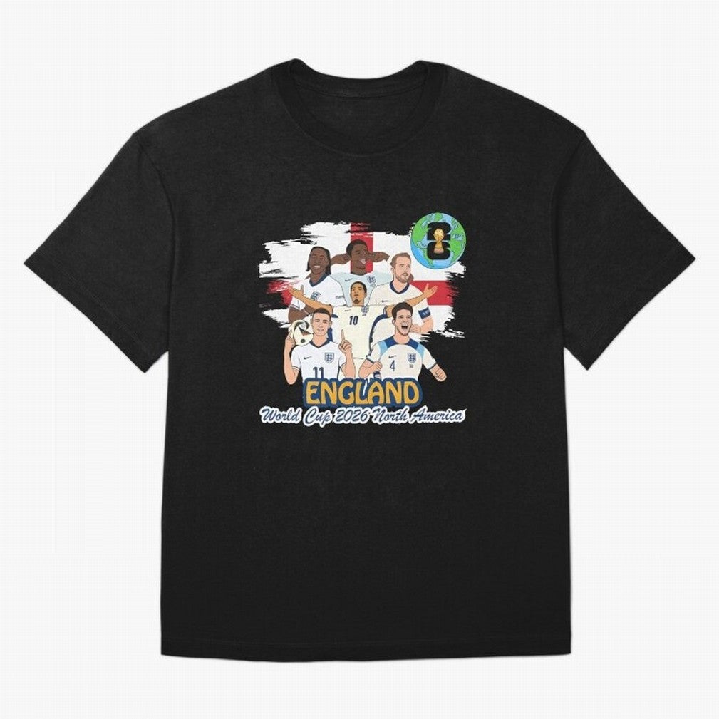 England Soccer Stars World Cup 2026 North America Oversized T-Shirt Show Match Day Excitement for Global Football Passion for FIFA World Cup 2026, Connected to Haaland, Germany, Football History, Final Match Energy, Crowd Noise and Once in a