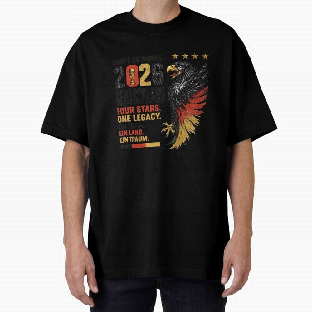 Germany Soccer World Cup 2026 Eagle Vintage Design Oversized T-Shirt Back Your Heroes with the FIFA World Cup 2026 Journey through CR7 Highlights, Brazil, Portugal and Argentina Pride, Global Supporter Spirit, Legendary Goals, National Colors and