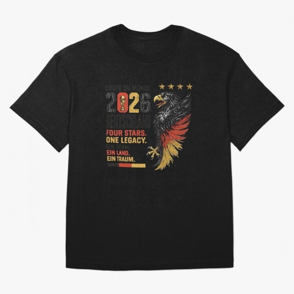 Germany Soccer World Cup 2026 Eagle Vintage Design Oversized T-Shirt Back Your Heroes with the FIFA World Cup 2026 Journey through CR7 Highlights, Brazil, Portugal and Argentina Pride, Global Supporter Spirit, Legendary Goals, National Colors and