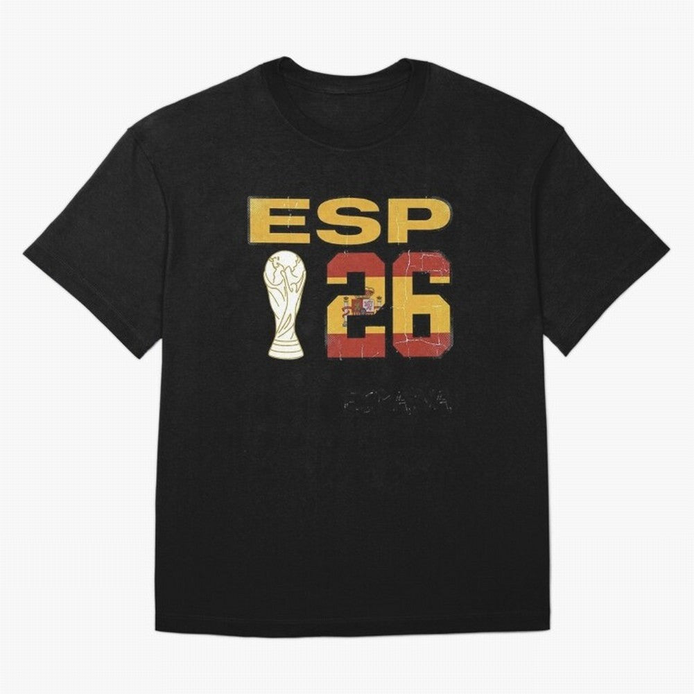 Spain Football World Cup 2026 - Vintage ESP 26 Flag Design Oversized T-Shirt Turn Football Passion into Global Football Passion for FIFA World Cup 2026 USA Canada Mexico, Made for Messi, Neymar and Mbappe, England, Goal Celebration Energy,