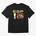Spain Football World Cup 2026 - Vintage ESP 26 Flag Design Oversized T-Shirt Turn Football Passion into Global Football Passion for FIFA World Cup 2026 USA Canada Mexico, Made for Messi, Neymar and Mbappe, England, Goal Celebration Energy,