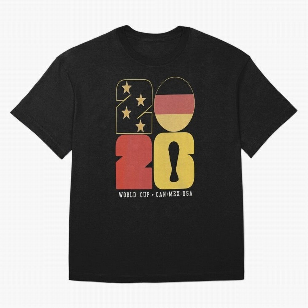 Germany Football World Cup 2026 - Die Mannschaft Retro Typography Oversized T-Shirt Celebrate Golden Goal Energy in Match Day Hype around FIFA World Cup 2026 USA Canada Mexico, Mbappe, England and Germany, Football Festival Excitement, Trophy