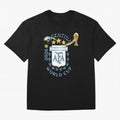 Argentina Football Champion World Cup 2026 - Gold Stars Watercolor Oversized T-Shirt Show Championship Spirit for Match Day Hype around FIFA World Cup 2026 Group Stage, Neymar, Haaland and Cristiano Ronaldo, Argentina, Retro Football Energy, Iconic