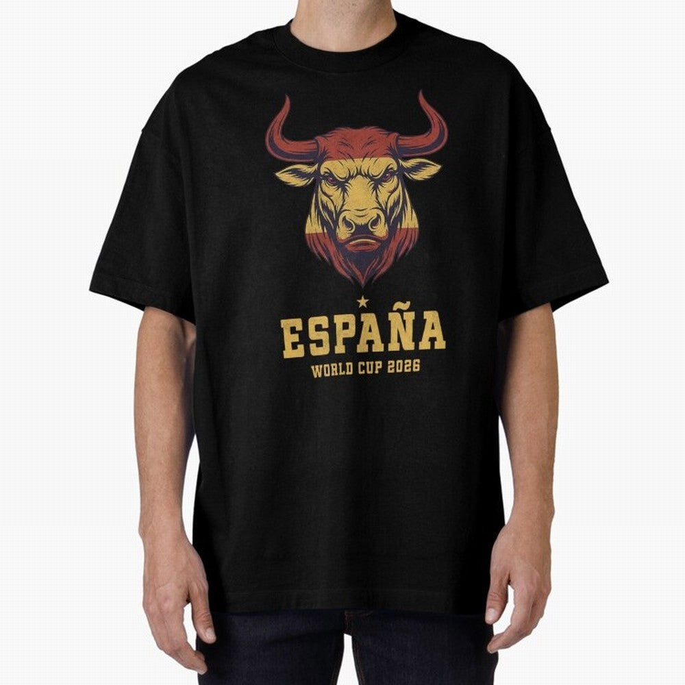 Spain Football World Cup 2026 - Vintage Spanish Bull Espa?a Oversized T-Shirt Bring Retro Soccer Energy to Global Football Passion for FIFA World Cup 2026, with Neymar, Haaland and Cristiano Ronaldo, Spain and Netherlands, Retro Football Energy,