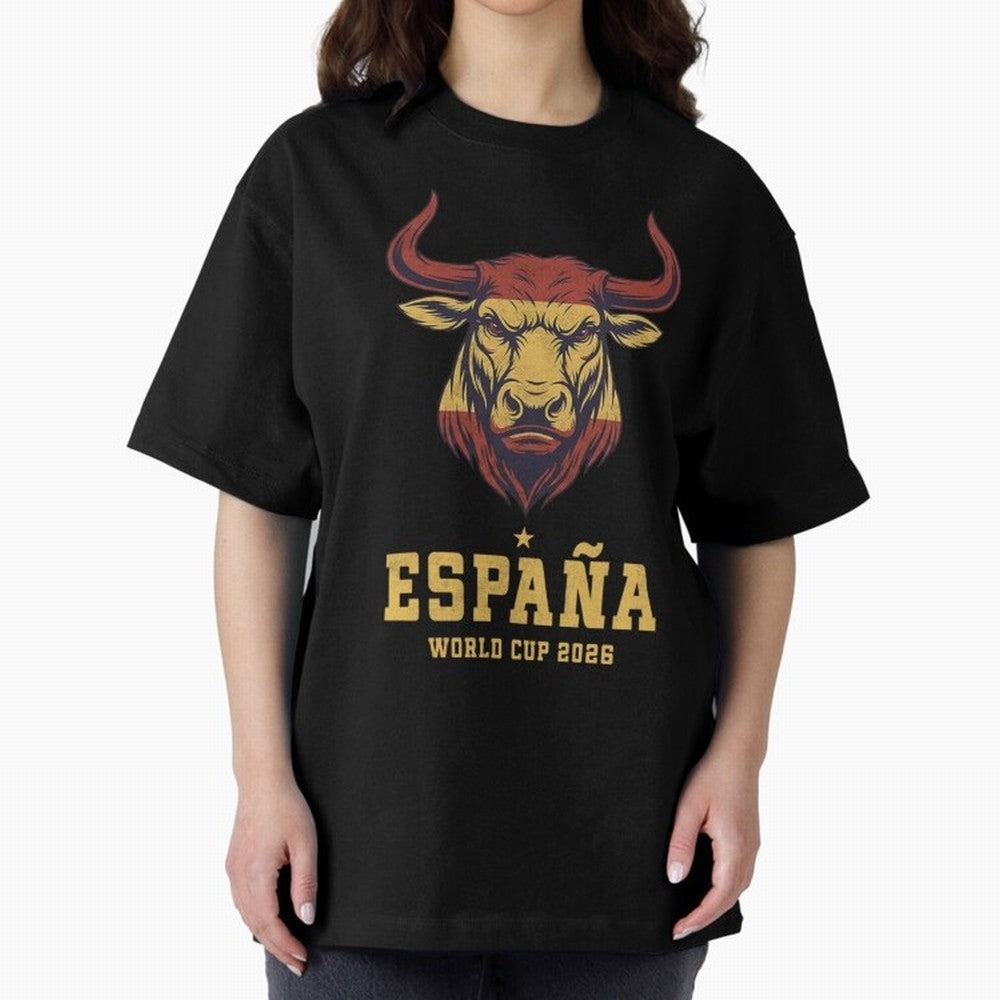 Spain Football World Cup 2026 - Vintage Spanish Bull Espa?a Oversized T-Shirt Bring Retro Soccer Energy to Global Football Passion for FIFA World Cup 2026, with Neymar, Haaland and Cristiano Ronaldo, Spain and Netherlands, Retro Football Energy,