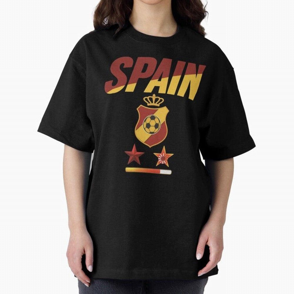 Spain Football World Cup 2026 - La Roja Stars Loading Oversized T-Shirt Celebrate Football Dreams Across Match Day Hype around FIFA World Cup 2026 Group Stage, Messi, Brazil, Champion Mindset, Group Stage Buzz, Knockout Tension and Passionate Fan