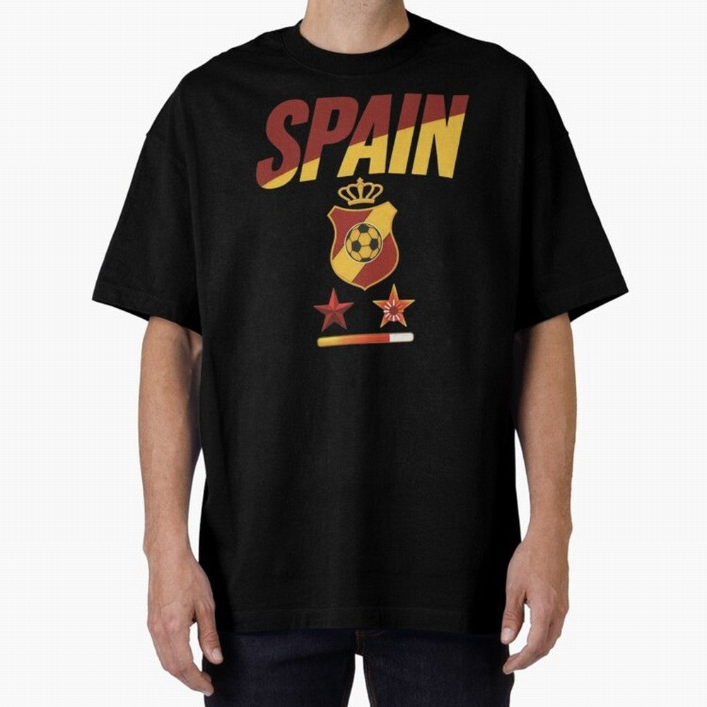Spain Football World Cup 2026 - La Roja Stars Loading Oversized T-Shirt Celebrate Football Dreams Across Match Day Hype around FIFA World Cup 2026 Group Stage, Messi, Brazil, Champion Mindset, Group Stage Buzz, Knockout Tension and Passionate Fan