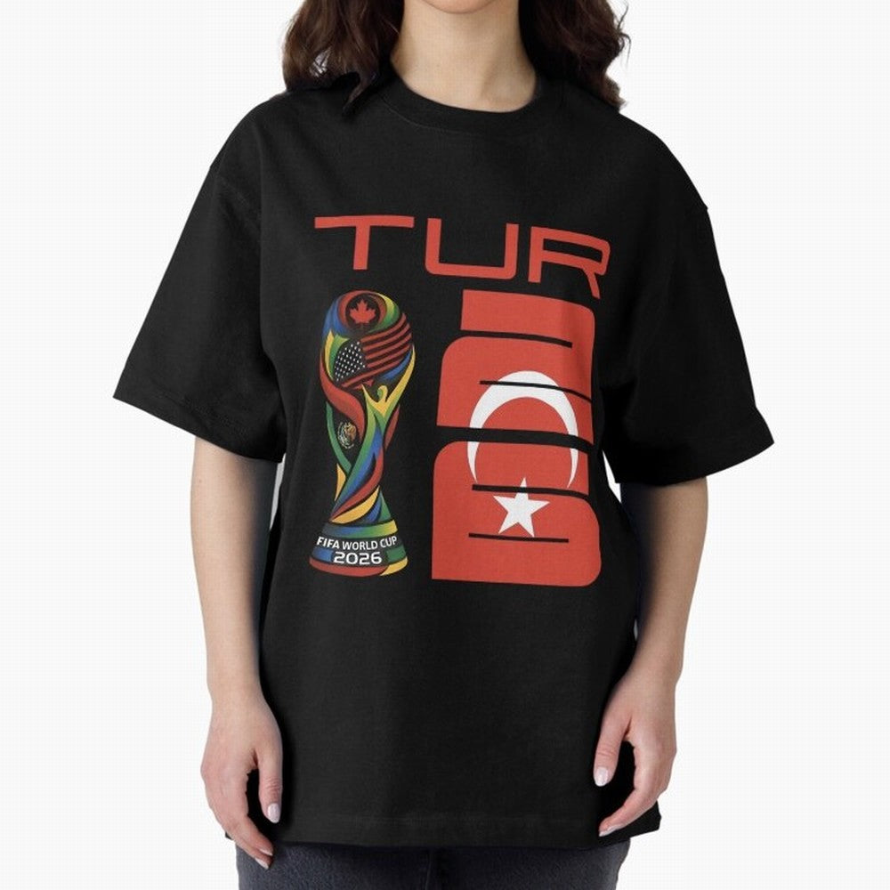 Turkey Football World Cup 2026 Fan Design Oversized T-Shirt Make Your Look Match the FIFA World Cup 2026 Journey through CR7 and Messi Highlights, England Pride, Football Festival Excitement, Trophy Ambitions, Country Rivalries and Star Player