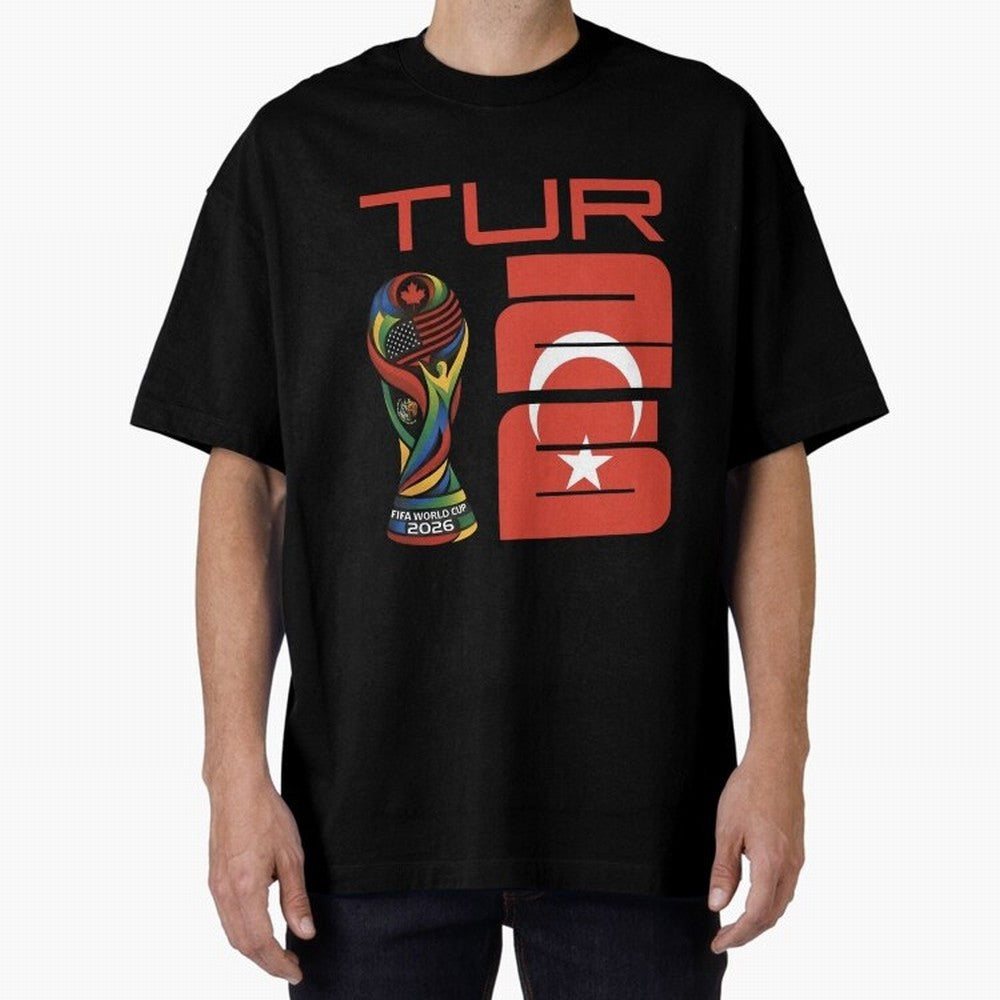 Turkey Football World Cup 2026 Fan Design Oversized T-Shirt Make Your Look Match the FIFA World Cup 2026 Journey through CR7 and Messi Highlights, England Pride, Football Festival Excitement, Trophy Ambitions, Country Rivalries and Star Player