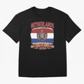 Netherlands World Cup 2026 Coat of Arms Football Design Oversized T-Shirt Carry the Colors and Pride of Match Day Hype around FIFA World Cup 2026 USA Canada Mexico, Messi and Cristiano Ronaldo, Germany, Championship Spirit, Famous Goals, Roaring