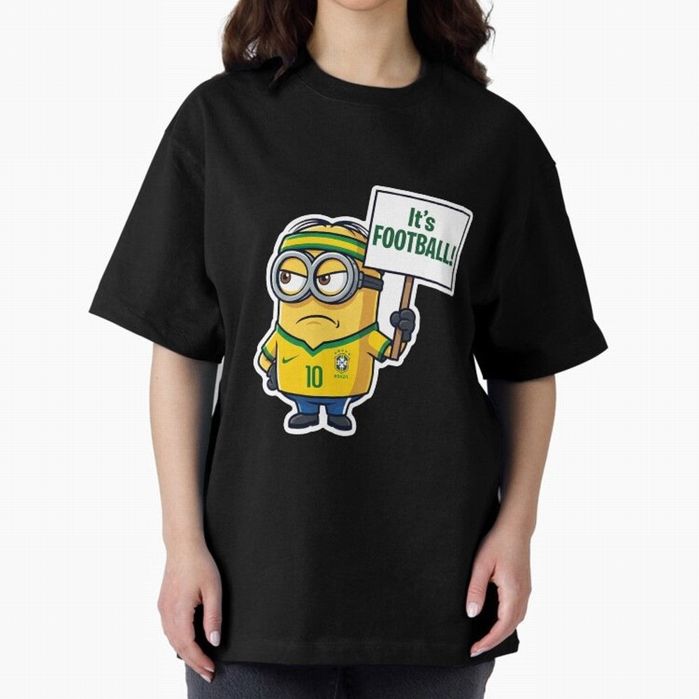 It's Football! - Funny Brazil Soccer Meme (Soccer v Football) v2 Oversized T-Shirt Stand Out with Spirit from FIFA World Cup 2026 USA Canada Mexico for Fans of CR7 and England and Germany, Bringing Football Passion, Legendary Performances, Festival