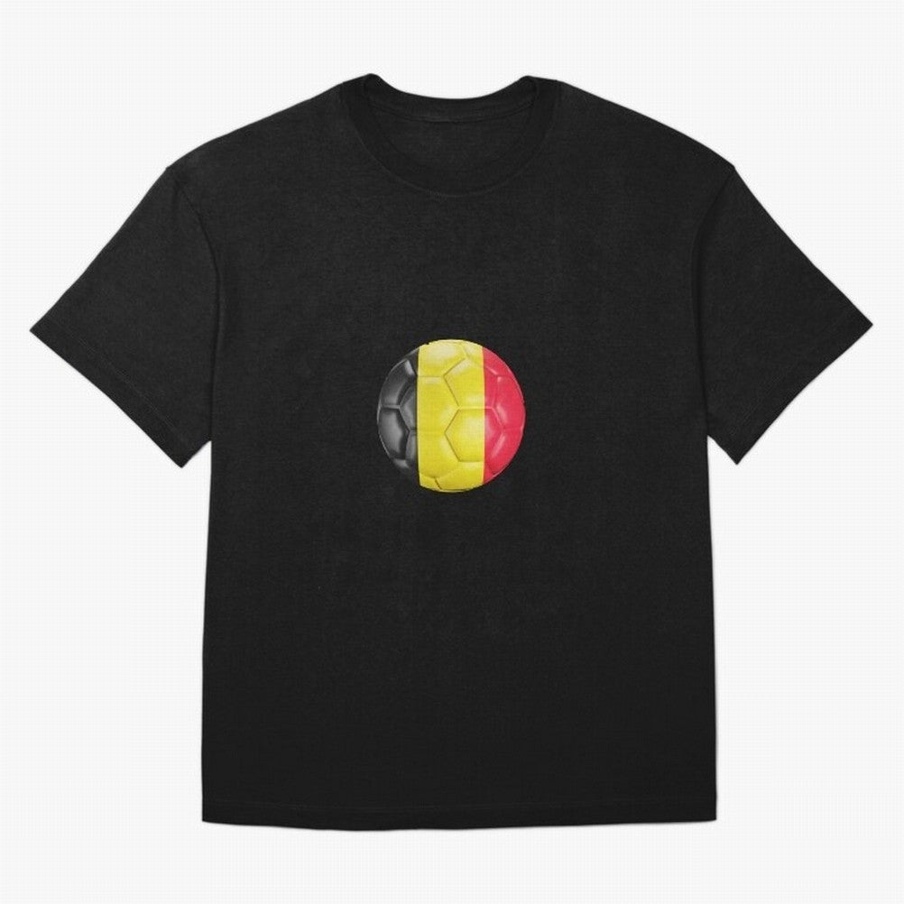 Belgium Football Ball Oversized T-Shirt Turn Football Passion into Global Football Passion for FIFA World Cup 2026, Featuring Neymar, Haaland and Cristiano Ronaldo, England, France and Netherlands, Stadium Chants, National Pride, Trophy Dreams and