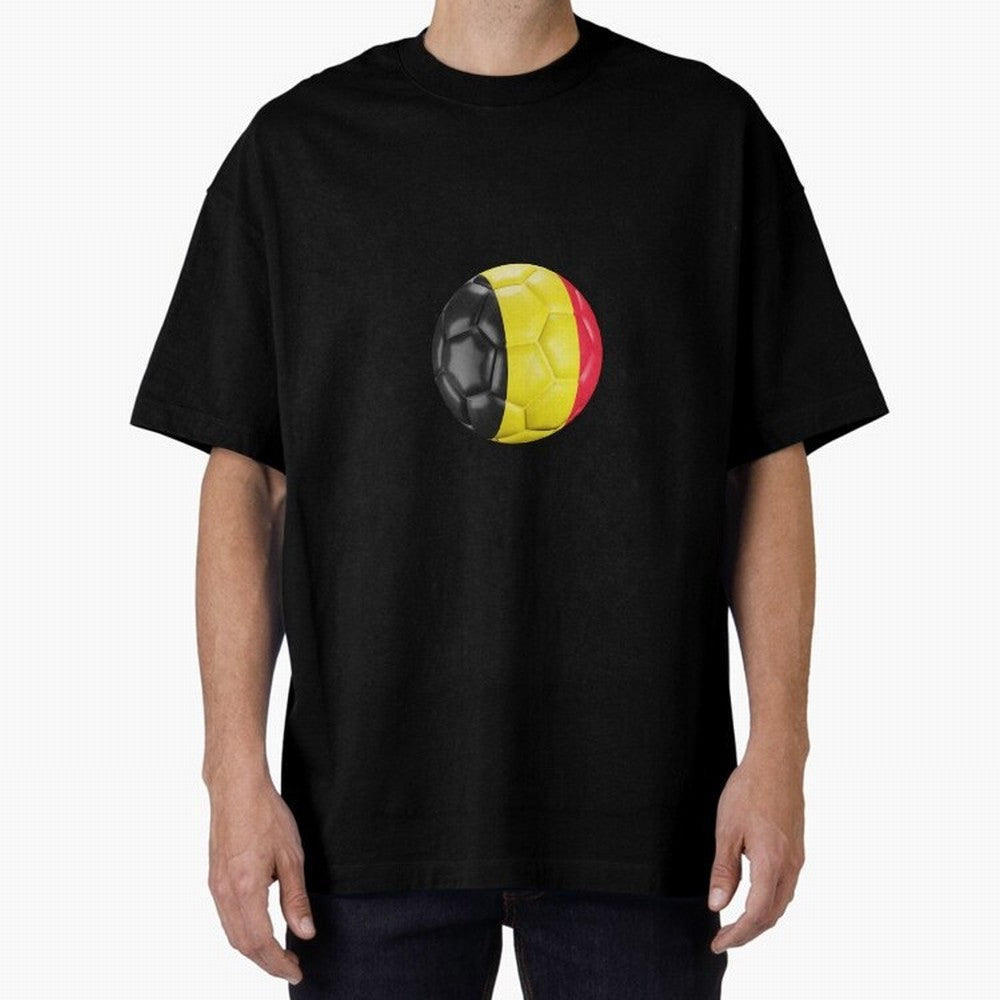 Belgium Football Oversized T-Shirt Cheer for the FIFA World Cup 2026 Journey through CR7 and Messi Highlights, Argentina Pride, Sports Nostalgia, International Competition, Famous Players and Unforgettable Victories; Perfect for People Who Love