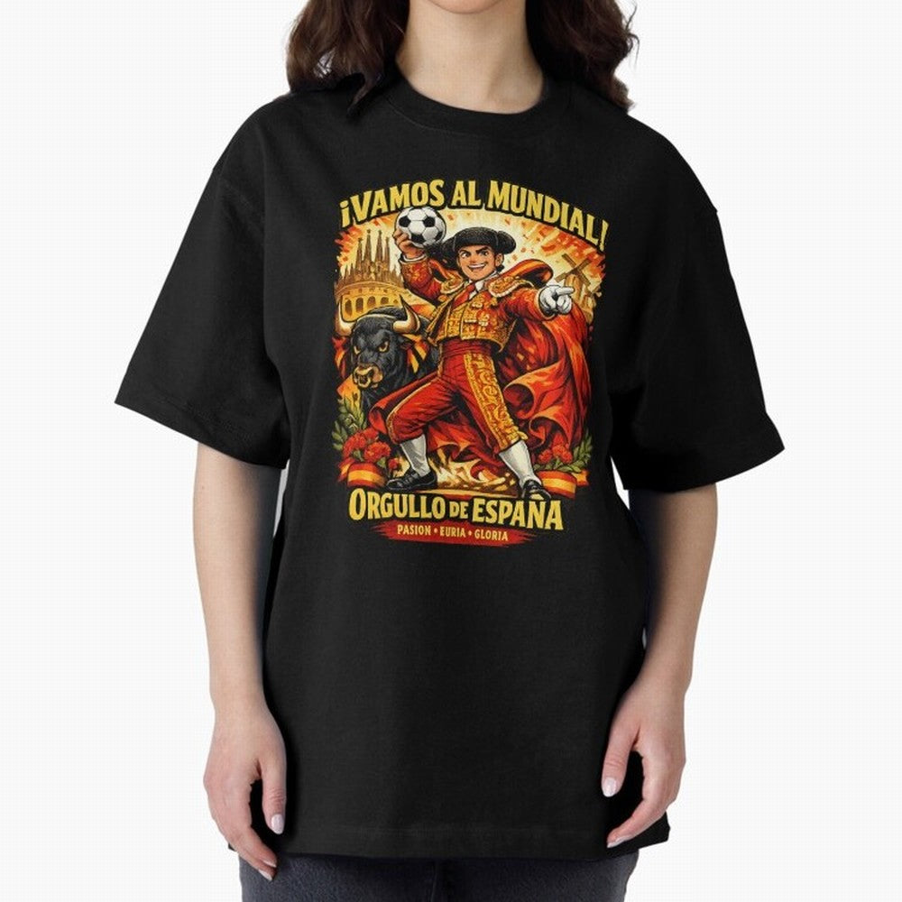 Spain World Cup 2026 Matador Fan Shirt Oversized T-Shirt Celebrate Soccer Greatness during the FIFA World Cup 2026 USA Canada Mexico Journey through Cristiano Ronaldo, Haaland and CR7 Highlights, Portugal, Spain and Germany Pride, Football History,