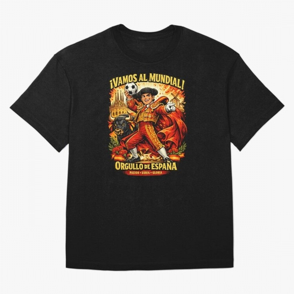 Spain World Cup 2026 Matador Fan Shirt Oversized T-Shirt Celebrate Soccer Greatness during the FIFA World Cup 2026 USA Canada Mexico Journey through Cristiano Ronaldo, Haaland and CR7 Highlights, Portugal, Spain and Germany Pride, Football History,