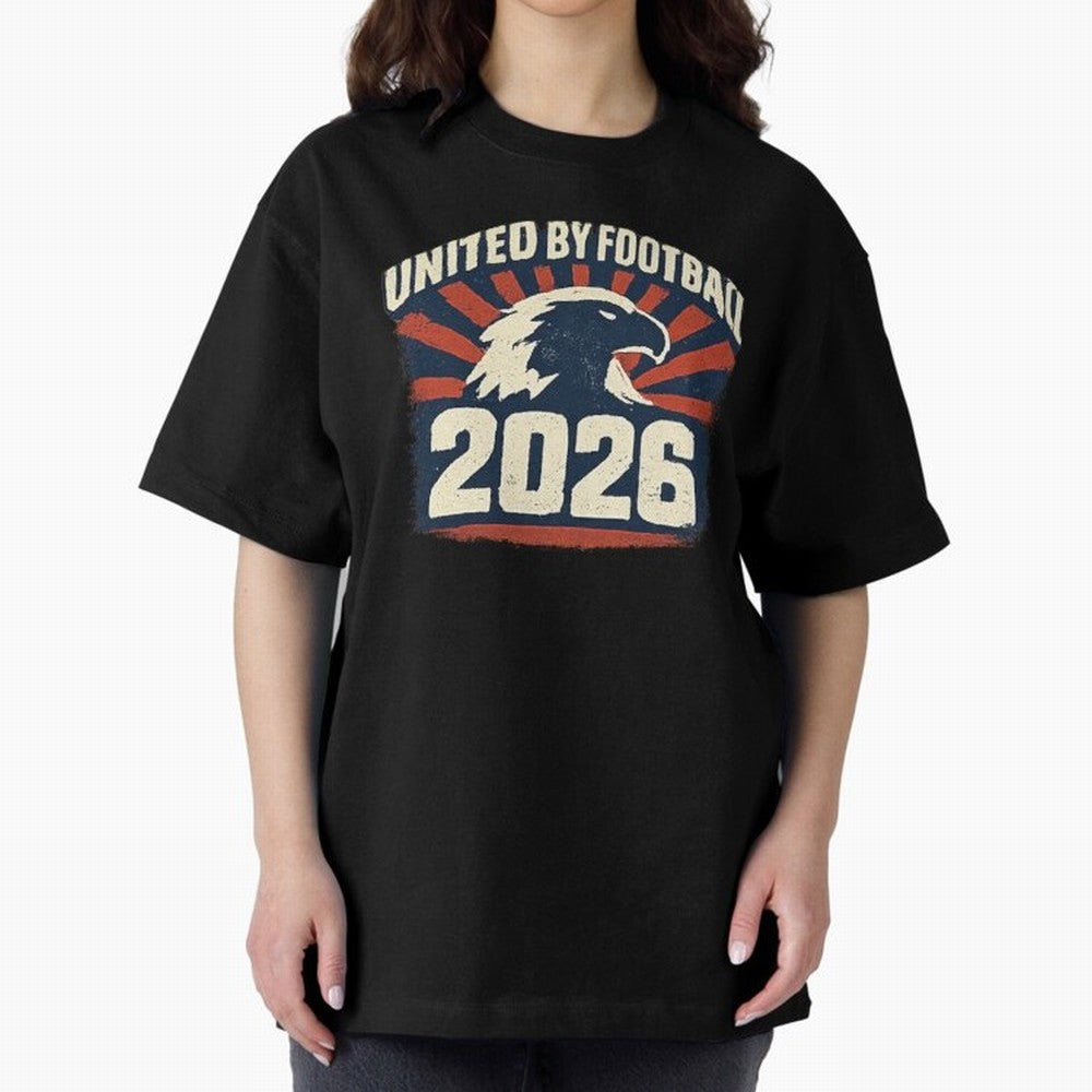 United By Football 2026 Vintage Soccer Fan USA T-Shirt Oversized T-Shirt Represent FIFA World Cup 2026 for Fans of Haaland and England, France and Netherlands, Bringing Fan Favorite Moments, National Team Passion, Big Match Drama and Soccer