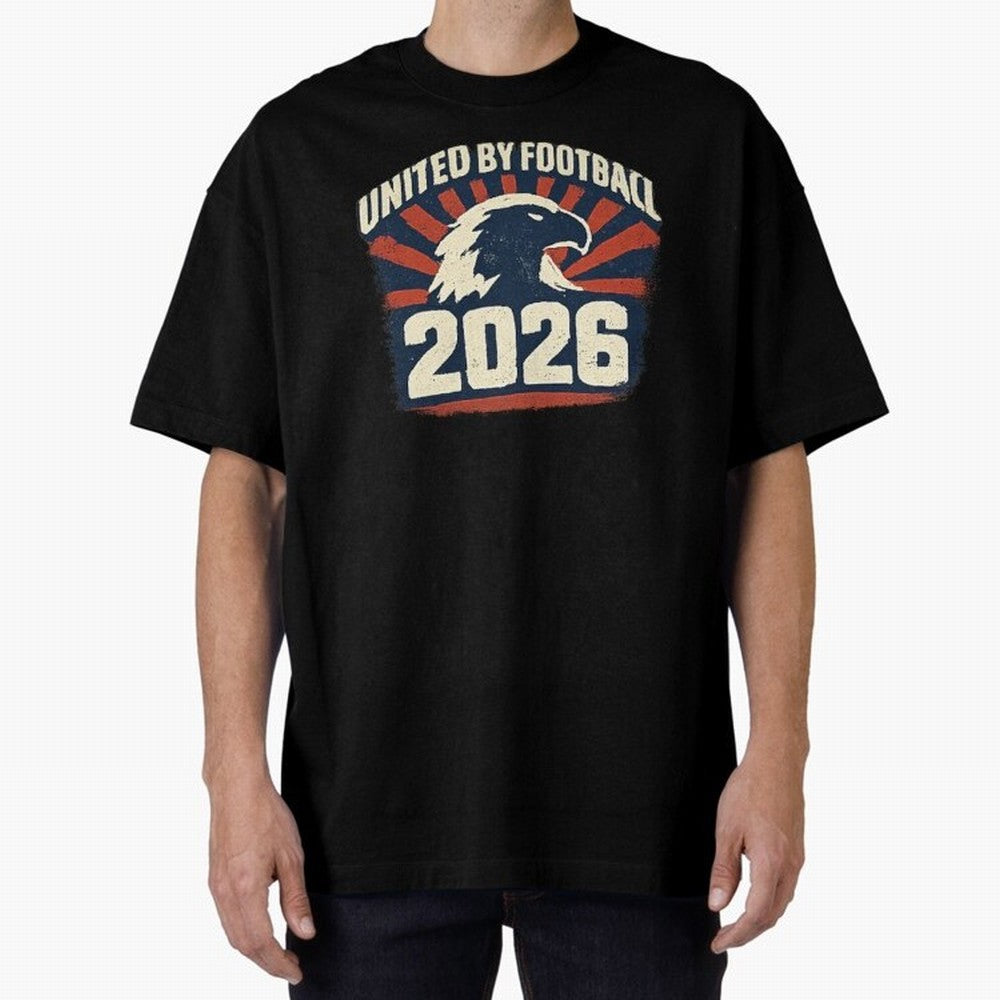 United By Football 2026 Vintage Soccer Fan USA T-Shirt Oversized T-Shirt Represent FIFA World Cup 2026 for Fans of Haaland and England, France and Netherlands, Bringing Fan Favorite Moments, National Team Passion, Big Match Drama and Soccer
