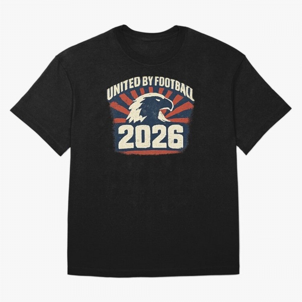 United By Football 2026 Vintage Soccer Fan USA T-Shirt Oversized T-Shirt Represent FIFA World Cup 2026 for Fans of Haaland and England, France and Netherlands, Bringing Fan Favorite Moments, National Team Passion, Big Match Drama and Soccer