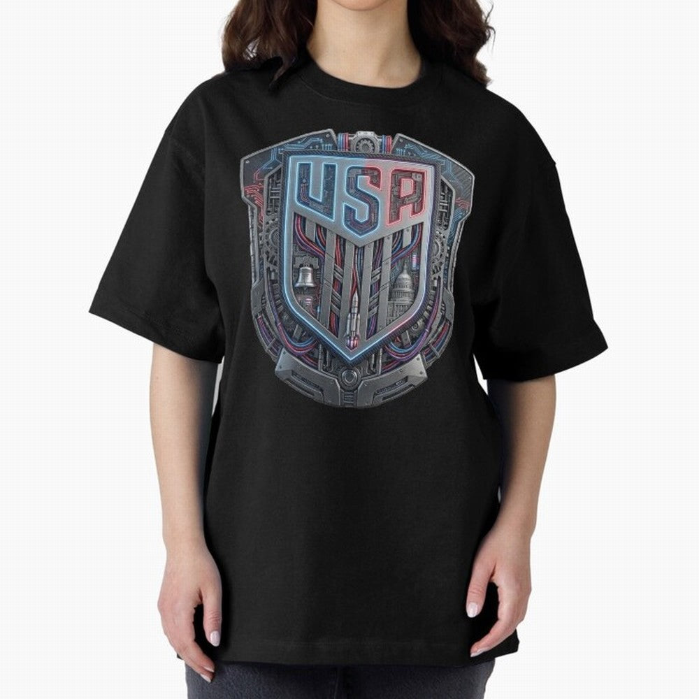 United States Great Seal - American Pride Oversized T-Shirt Experience Global Football Passion for FIFA World Cup 2026 Group Stage, Built around Haaland and Mbappe, Portugal, Championship Spirit, Famous Goals, Roaring Crowds and International