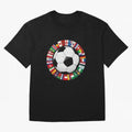 Global Nations Football Circle Art Oversized T-Shirt Remember the FIFA World Cup 2026 Journey through Messi, Neymar and Mbappe Highlights, Brazil, Portugal and Argentina Pride, Classic Soccer Heritage, Championship Pressure, Fan Loyalty and