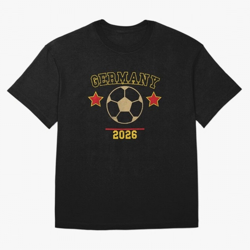 Germany 2026 ¡ª Vintage Soccer Tee Oversized T-Shirt Celebrate Fan Favorites in FIFA World Cup 2026 for Fans of CR7 and Messi and Germany, Bringing Goal Celebration Energy, Supporter Heritage, Football Icons and Worldwide Tournament Joy; Perfect