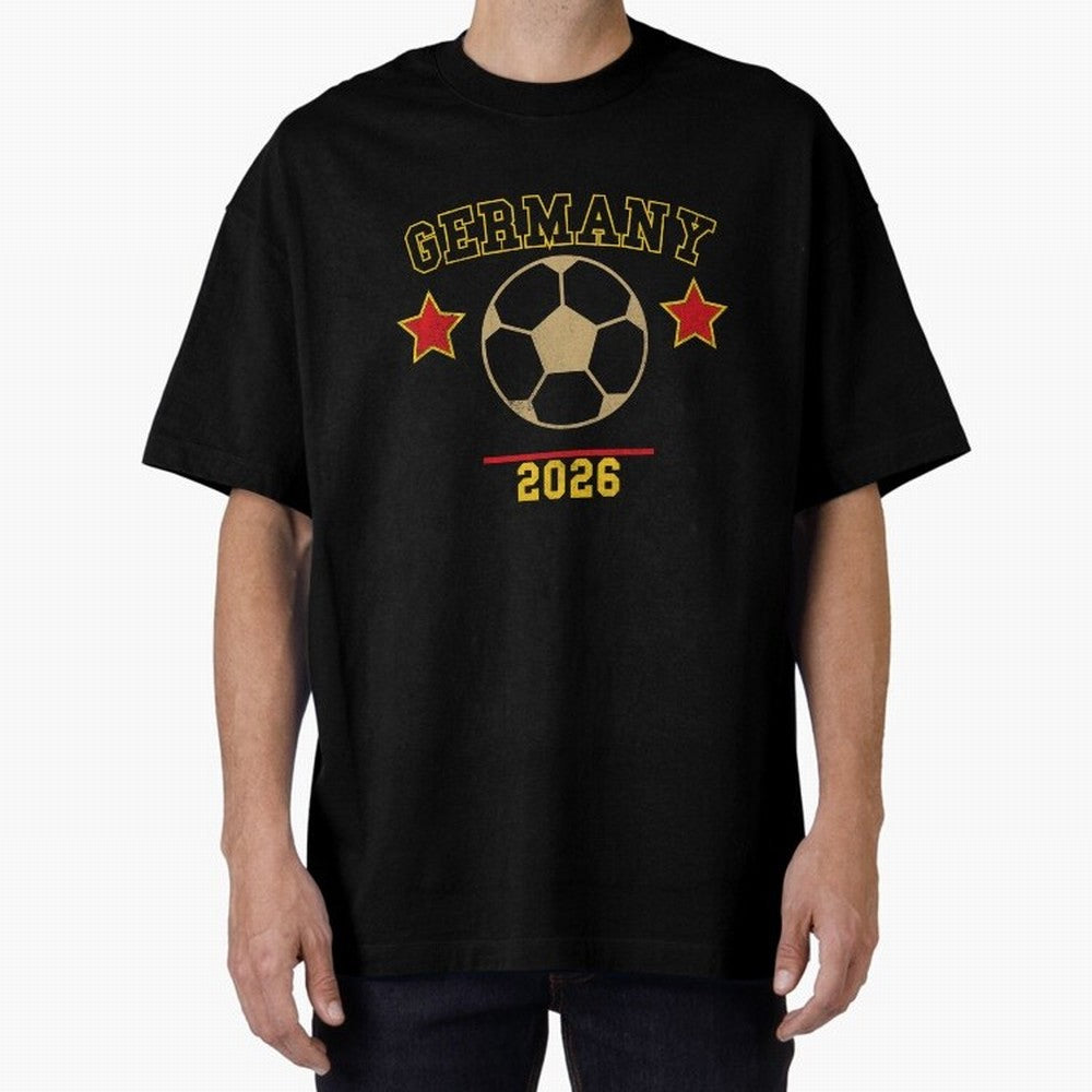 Germany 2026 ¡ª Vintage Soccer Tee Oversized T-Shirt Celebrate Fan Favorites in FIFA World Cup 2026 for Fans of CR7 and Messi and Germany, Bringing Goal Celebration Energy, Supporter Heritage, Football Icons and Worldwide Tournament Joy; Perfect