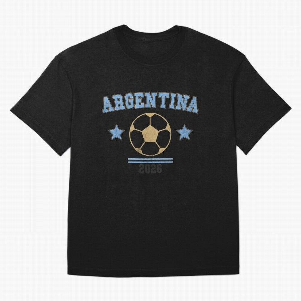 Argentina 2026 ¡ª Vintage Soccer Tee Oversized T-Shirt Honor the Football Icons of FIFA World Cup 2026 for Fans of Mbappe and France, Bringing Match Day Excitement, Supporter Culture, Golden Goals and Global Football Passion; Ideal for Fans Who