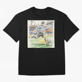 Dynamic Soccer Power Kick - Blue & White Jersey Style Oversized T-Shirt Celebrate Football Heritage in Global Football Passion for FIFA World Cup 2026 USA Canada Mexico, Made for Messi, CR7 and Mbappe, Spain and Netherlands, Match Day Excitement,