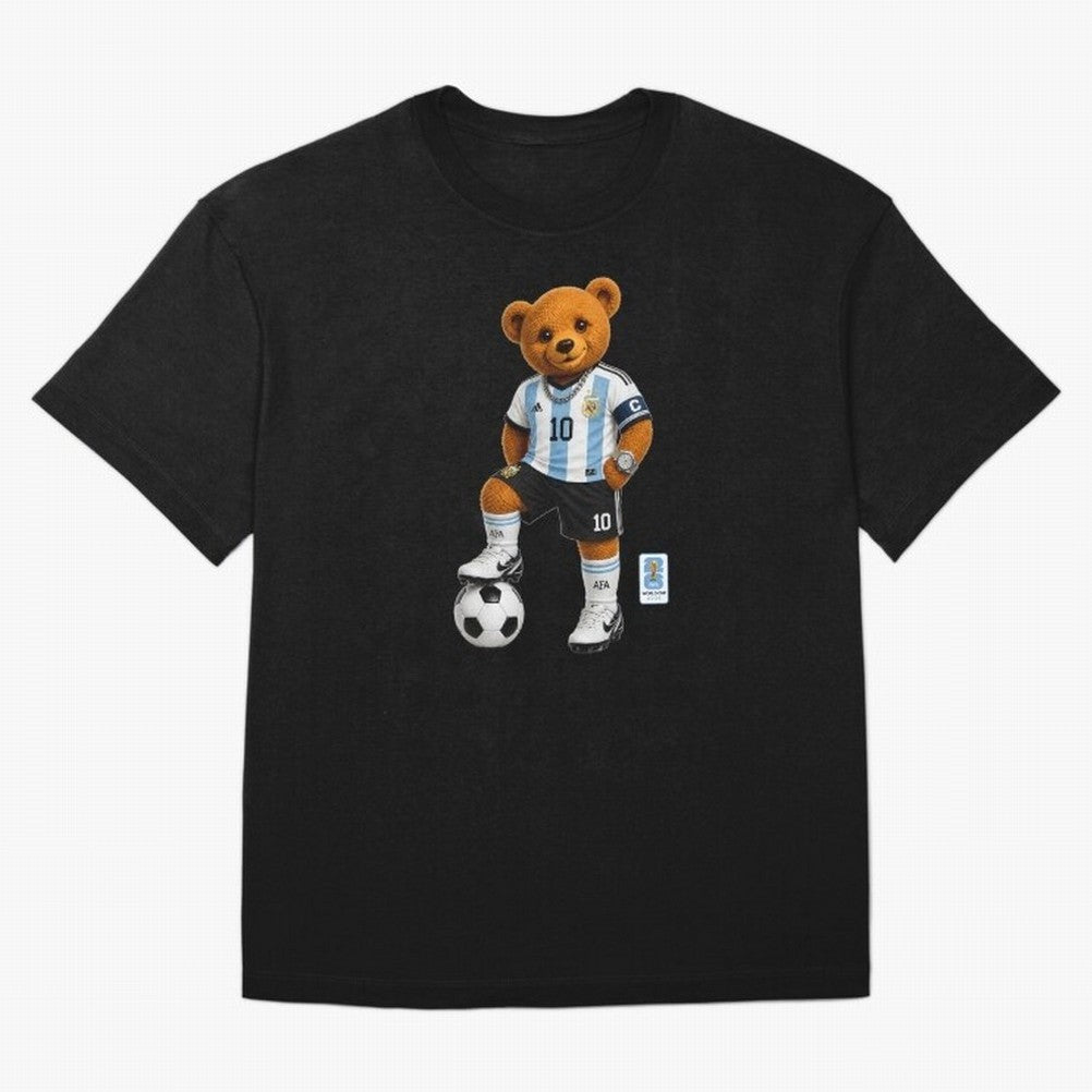Argentina Soccer Bear World Cup Teddy Bear Oversized T-Shirt Keep the Match Day Mood of FIFA World Cup 2026 USA Canada Mexico Spirit, Featuring Spain and Netherlands, Haaland, Game Day Rituals, Football Legends, Country Pride and the Road to the