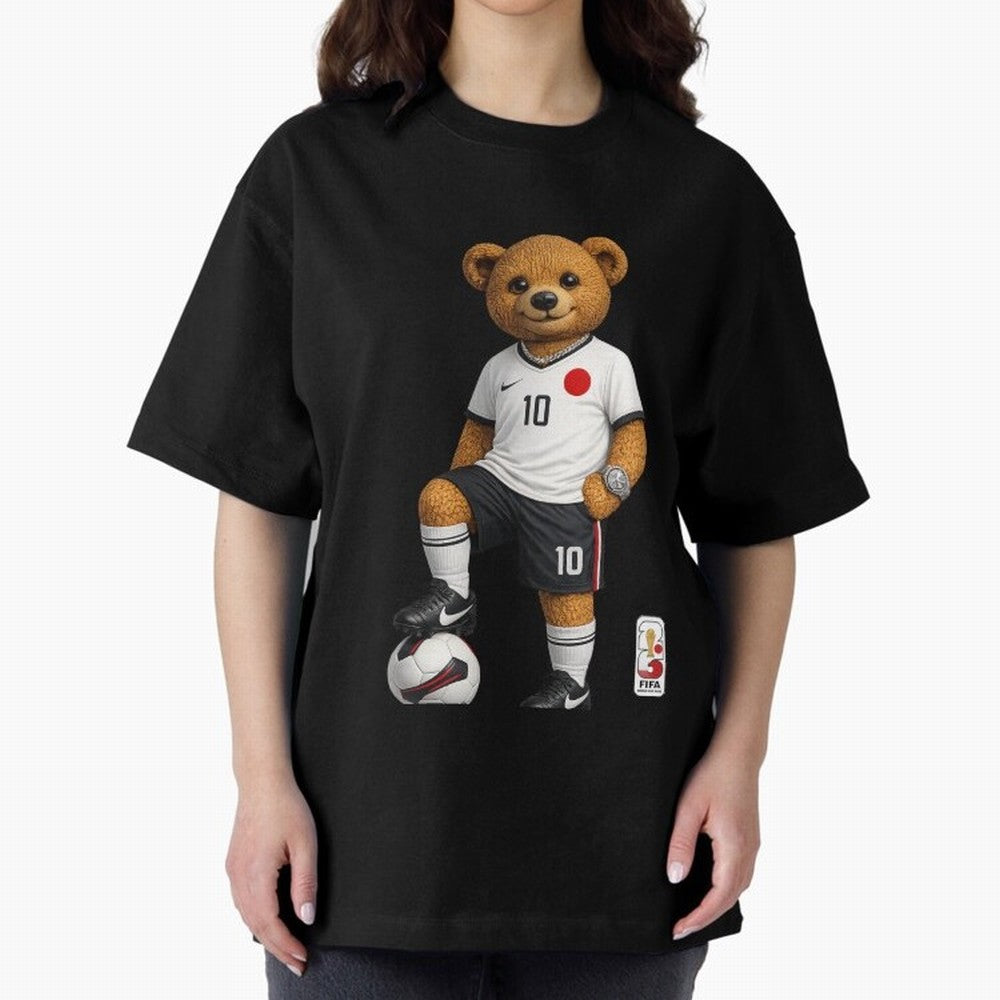 Japan Soccer Bear World Cup Teddy Bear Oversized T-Shirt Make Your Look Match FIFA World Cup 2026 Group Stage Spirit, Centered on Spain and Netherlands, Messi and Cristiano Ronaldo, Tournament Hype, Historic Matchups, Family Viewing Parties and