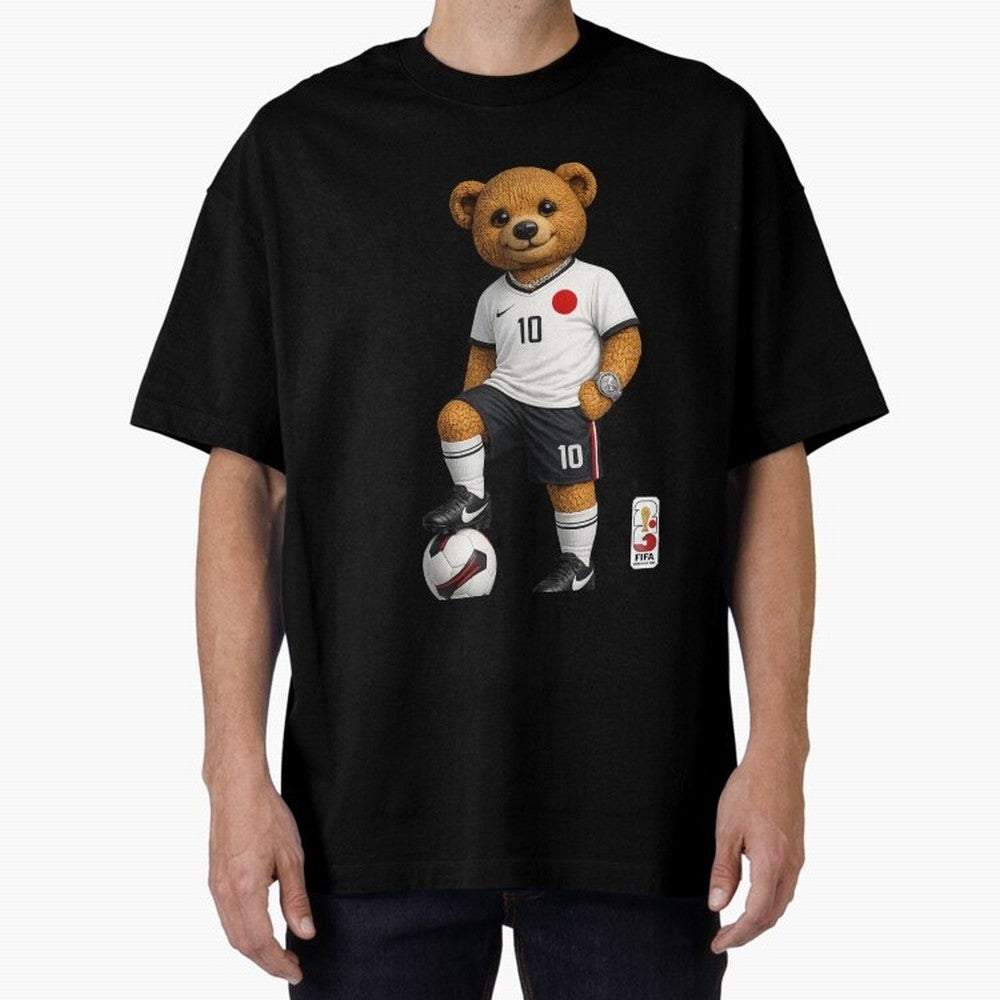 Japan Soccer Bear World Cup Teddy Bear Oversized T-Shirt Make Your Look Match FIFA World Cup 2026 Group Stage Spirit, Centered on Spain and Netherlands, Messi and Cristiano Ronaldo, Tournament Hype, Historic Matchups, Family Viewing Parties and
