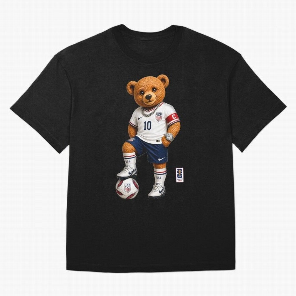 USA Soccer Bear World Cup 2026 Teddy Bear Oversized T-Shirt Step into Match Day Hype around FIFA World Cup 2026 USA Canada Mexico, Messi, Neymar and Mbappe, Argentina, Worldwide Fan Energy, Dramatic Goals, Stadium Lights and Championship