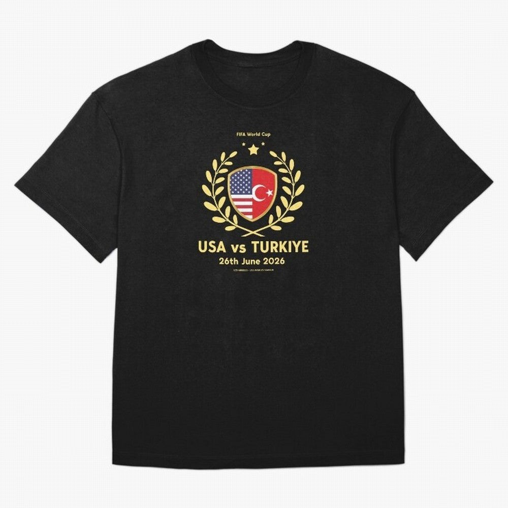 Copy of FIFA World Cup - USA v Turkiye Oversized T-Shirt Turn Football Passion into Global Football Passion for FIFA World Cup 2026, Capturing Messi, CR7 and Mbappe, France and Portugal, Retro Football Energy, Iconic Rivalries, Trophy Chase Drama